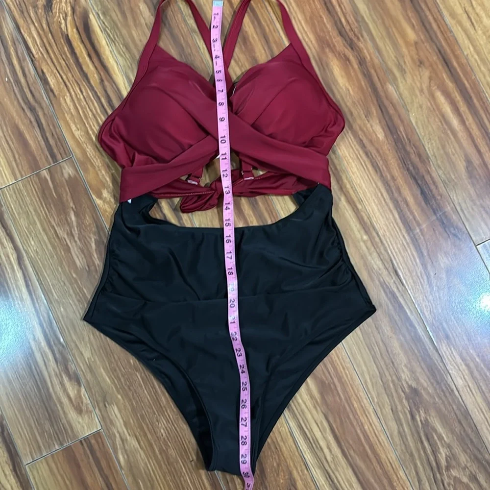 Red & black one piece swim suit, size XXL, NWOT. - Picture 14 of 15